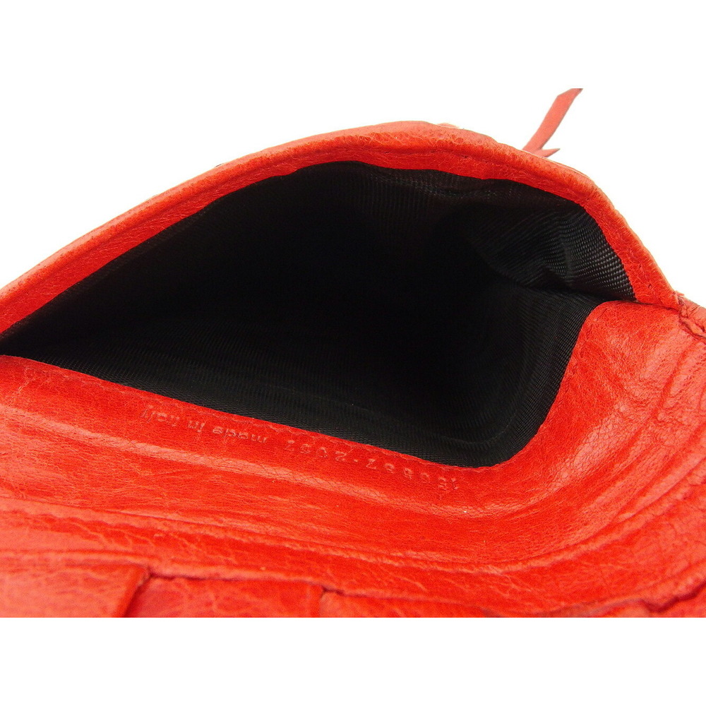 Balenciaga Bifold Wallet Round Zipper Red Leather - Picture 8 of 9